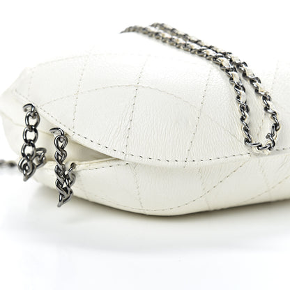 Chanel Aged Calfskin Quilted Small Gabrielle Bucket White 8 of 10