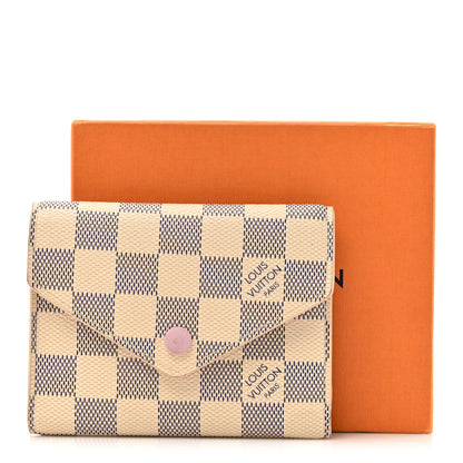 Louis Vuitton Damier Azur Victorine Wallet Rose Ballerine 12 of 12