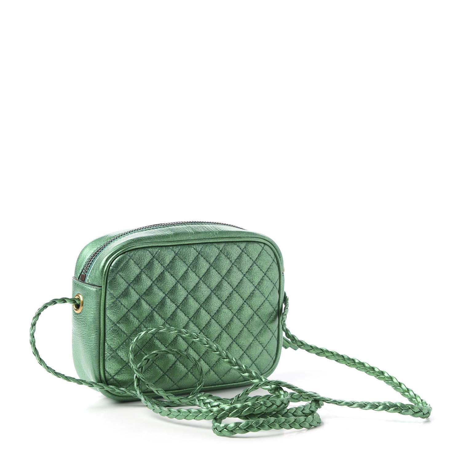 Gucci Laminated Nappa Trapuntata Mini Zumi Shoulder Bag Jasmine Green 3 of 9