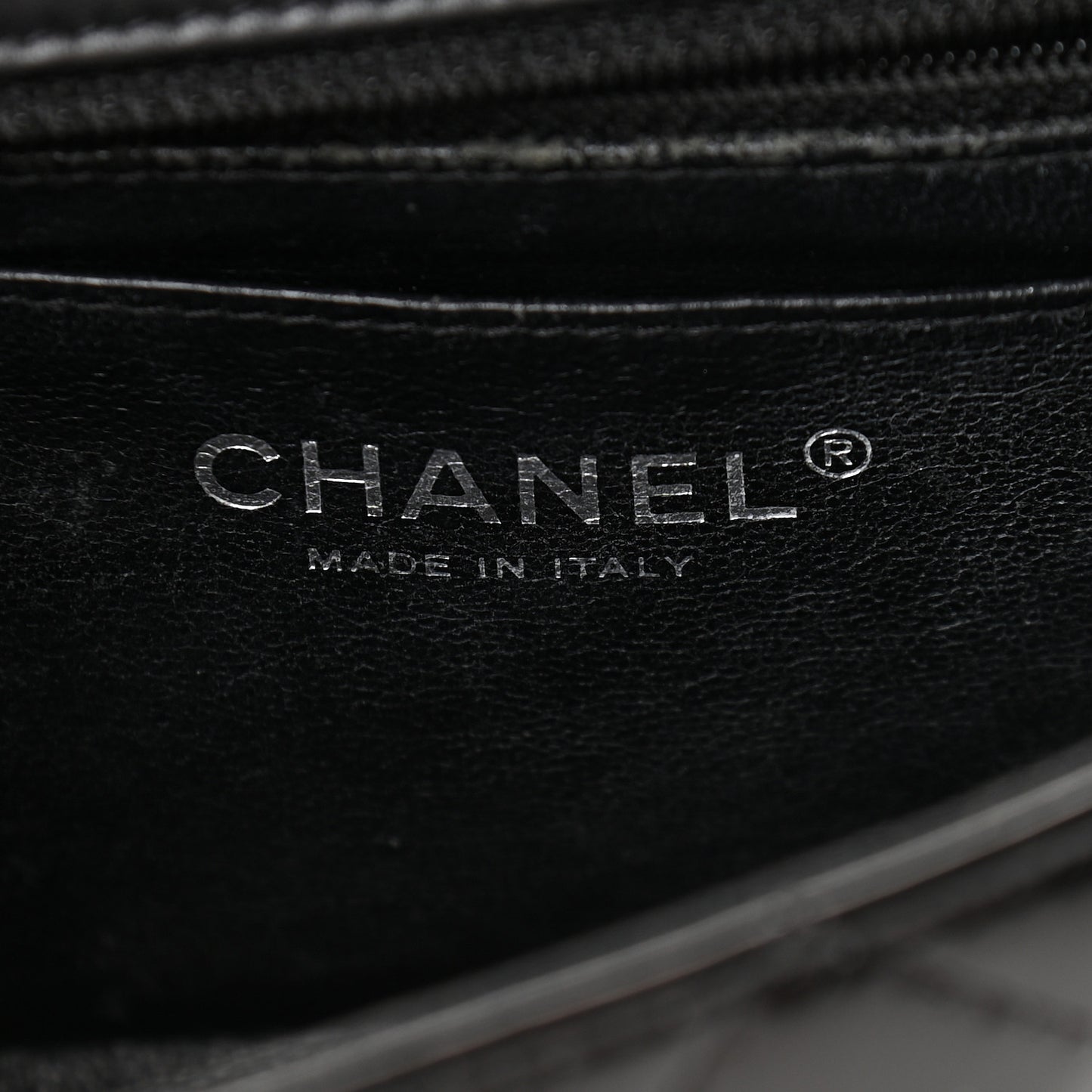 Patent Calfskin Quilted Mini Rectangular Flap Black