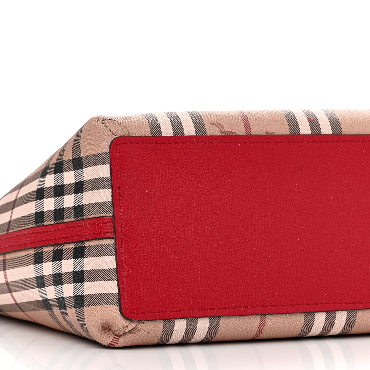 Burberry Haymarket Check Medium Reversible Tote Poppy Red 12 of 18