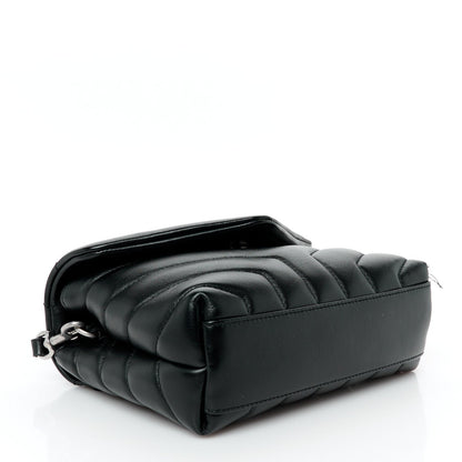 Saint Laurent Calfskin Y Quilted Monogram Toy Loulou Crossbody Bag Black 4 of 12