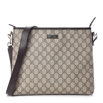 Gucci GG Plus Monogram Medium Flat Messenger Bag Dark Brown 1 of 9