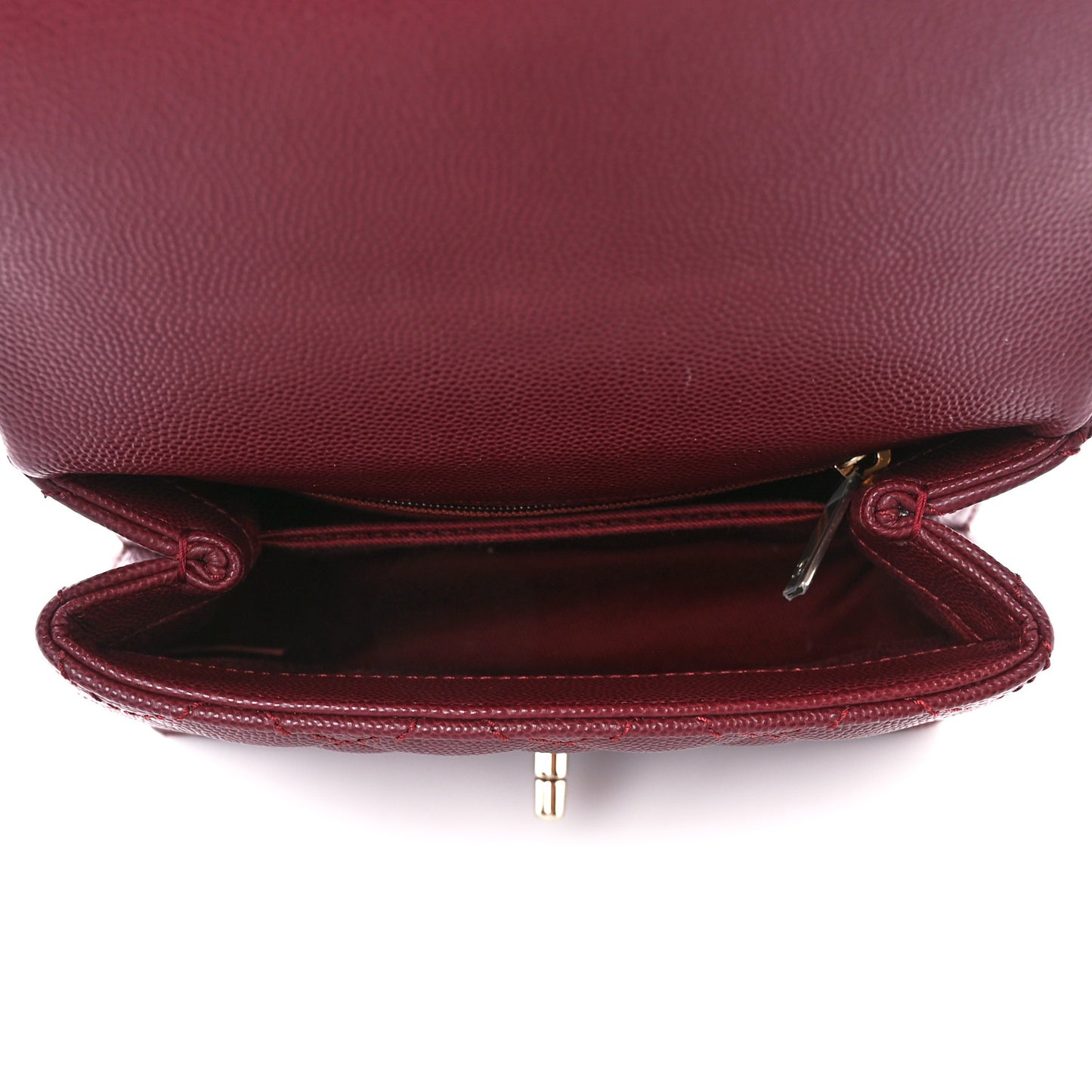 Caviar Quilted Extra Mini Coco Handle Flap Burgundy