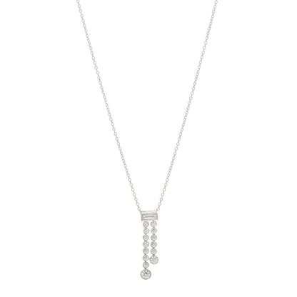 Tiffany Platinum Diamond Jazz Double Drop Pendant Necklace 1 of 3