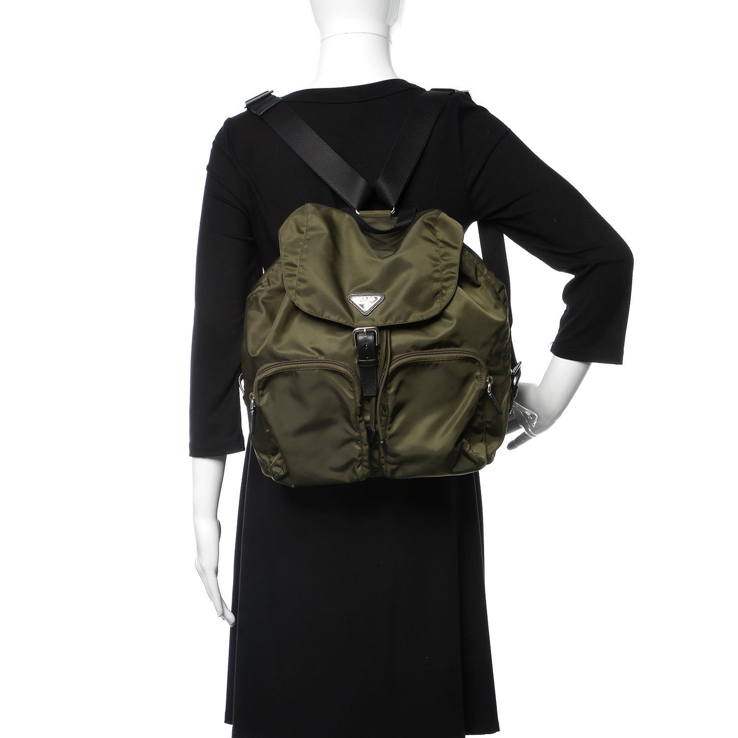 Tessuto Nylon Vela Medium Backpack Mimetico