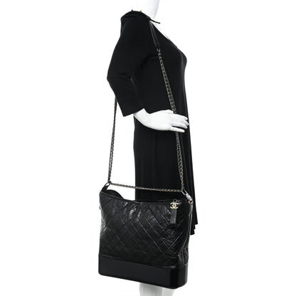 Chanel Aged Calfskin Quilted Maxi Gabrielle Hobo Black 2 of 12