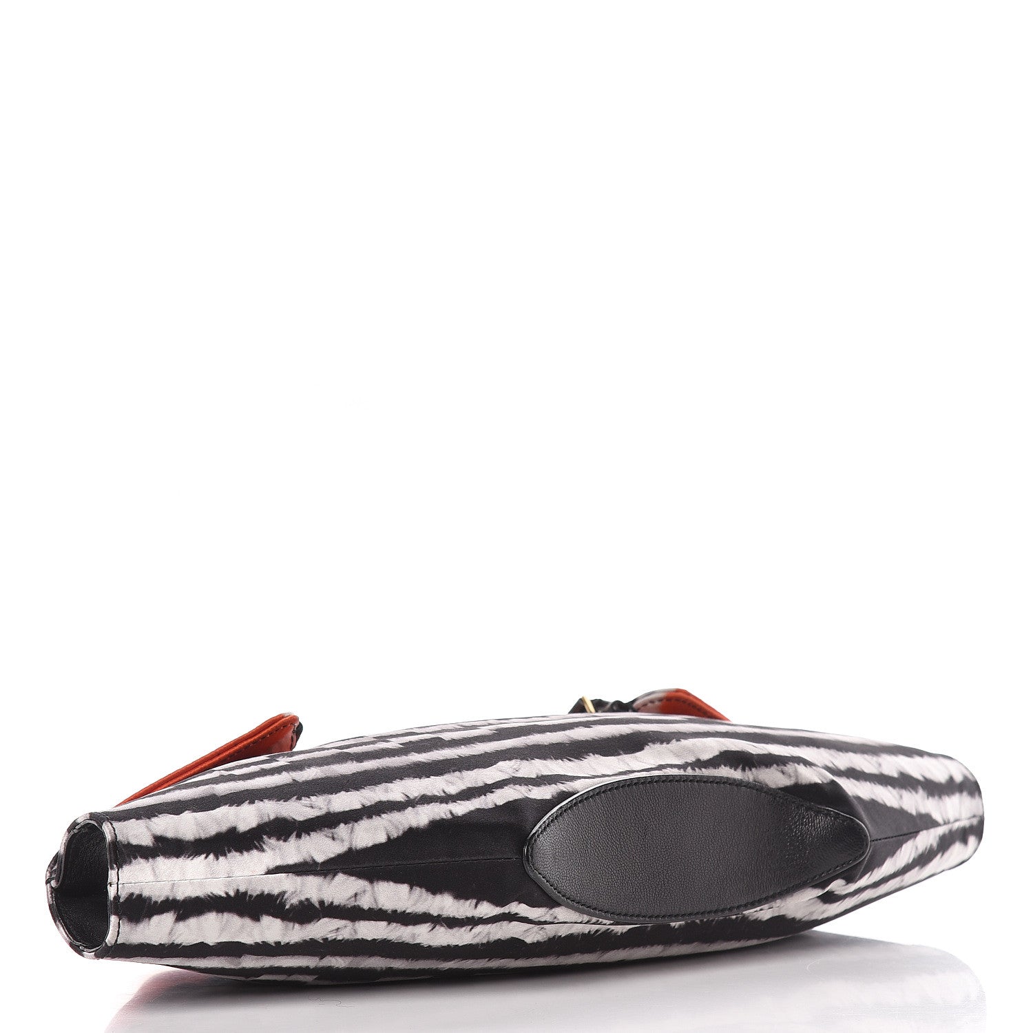 Alexander McQueen Silk Printed De Manta Clutch Red Black White 4 of 12