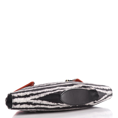Alexander McQueen Silk Printed De Manta Clutch Red Black White 4 of 12