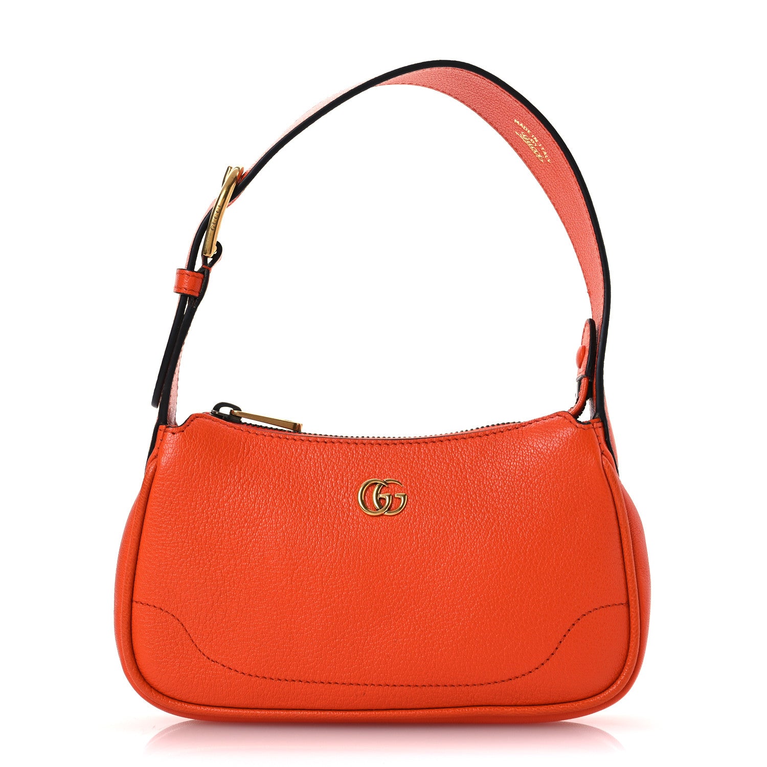 Gucci Goatskin Mini Aphrodite Shoulder Bag Orange 1 of 14