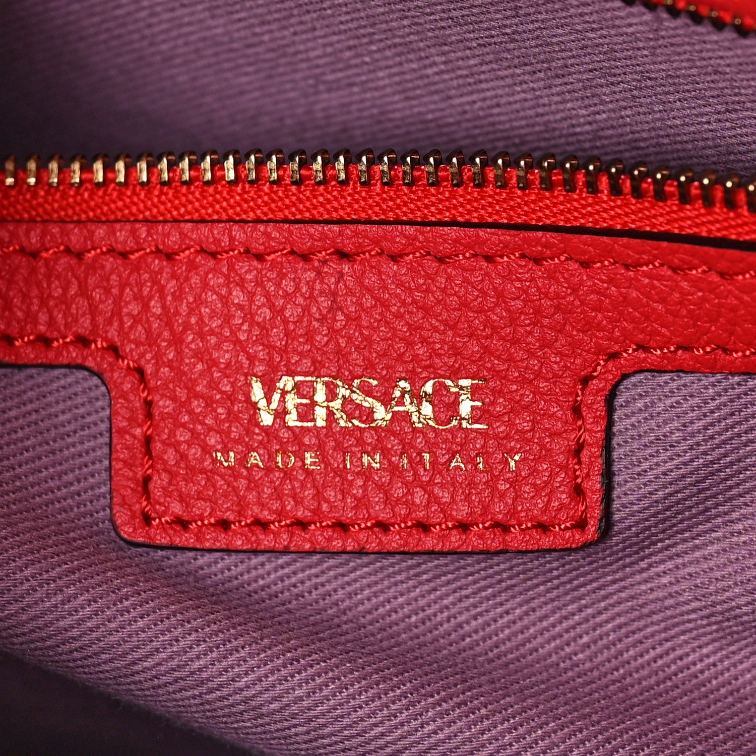 Versace Grained Calfskin La Medusa Bucket Bag Red 6 of 8