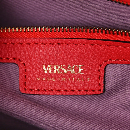 Versace Grained Calfskin La Medusa Bucket Bag Red 6 of 8