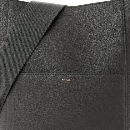 Celine Soft Grained Calfskin Sangle Bucket Bag Kohl 8 of 10