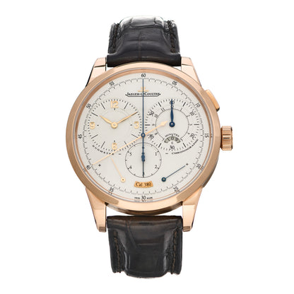 Jaeger-LeCoultre 18K Rose Gold Alligator 42mm Duometre Chronograph Manual Winding Watch Q6012420 1 of 7