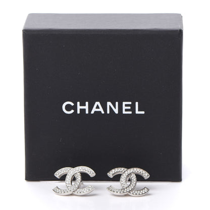 Chanel Crystal Palais Garnier CC Earrings Silver 5 of 5