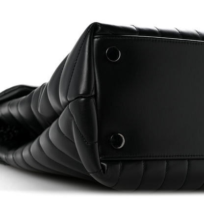 Saint Laurent Calfskin Y Quilted Monogram Monochrome Large Loulou Chain Satchel Black 9 of 14