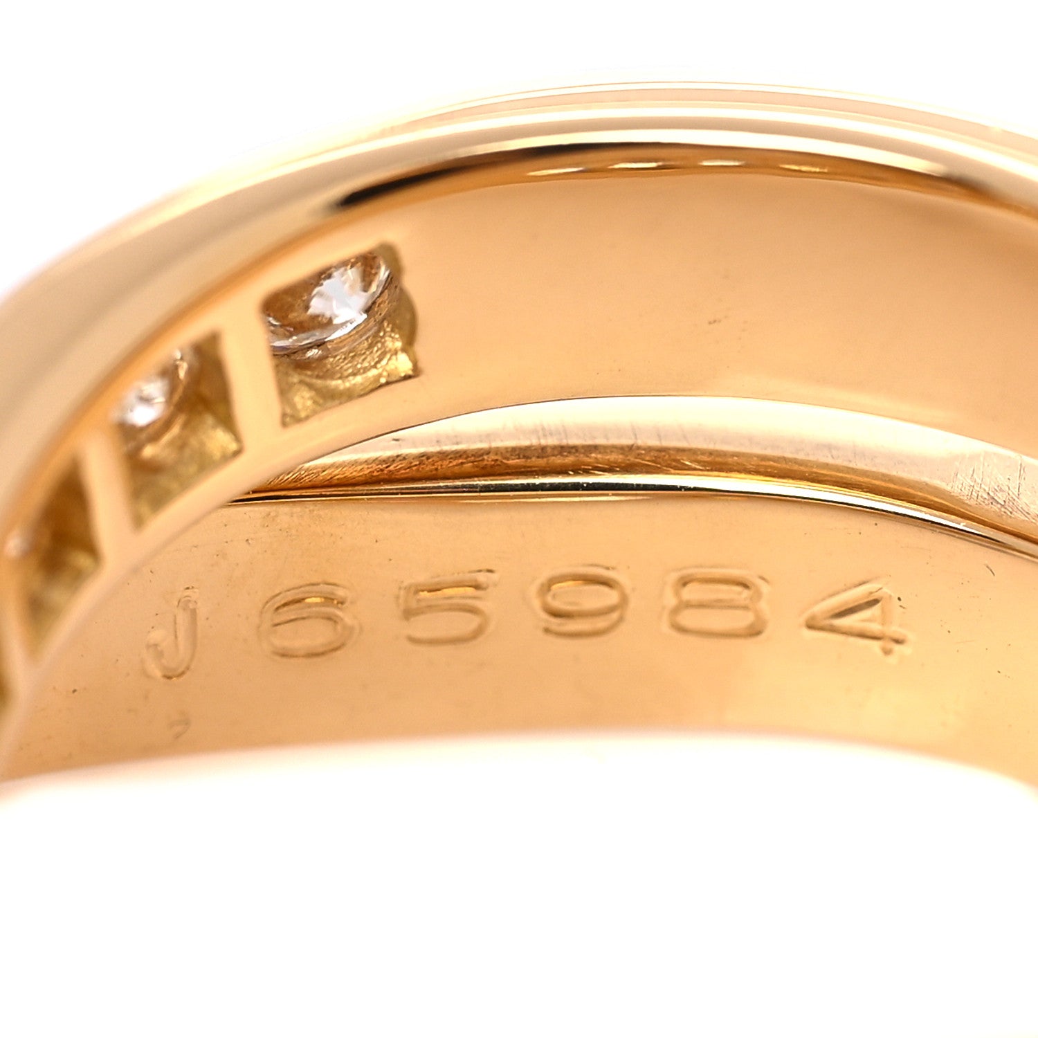 Cartier 18K Yellow Gold Diamond Paris Nouvelle Vague Ring 52 6 5 of 5