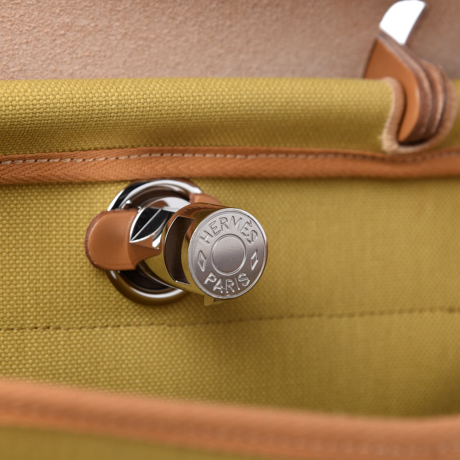 Hermes Military Toile Vache Hunter Herbag Zip Retourne 31 PM Ginger Naturel Sable 8 of 9