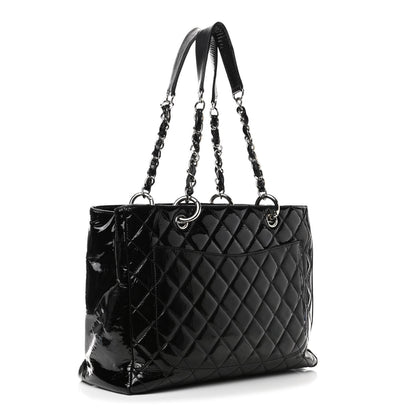 Chanel Patent Quilted Grand Shopping Tote GST Black 2 of 5
