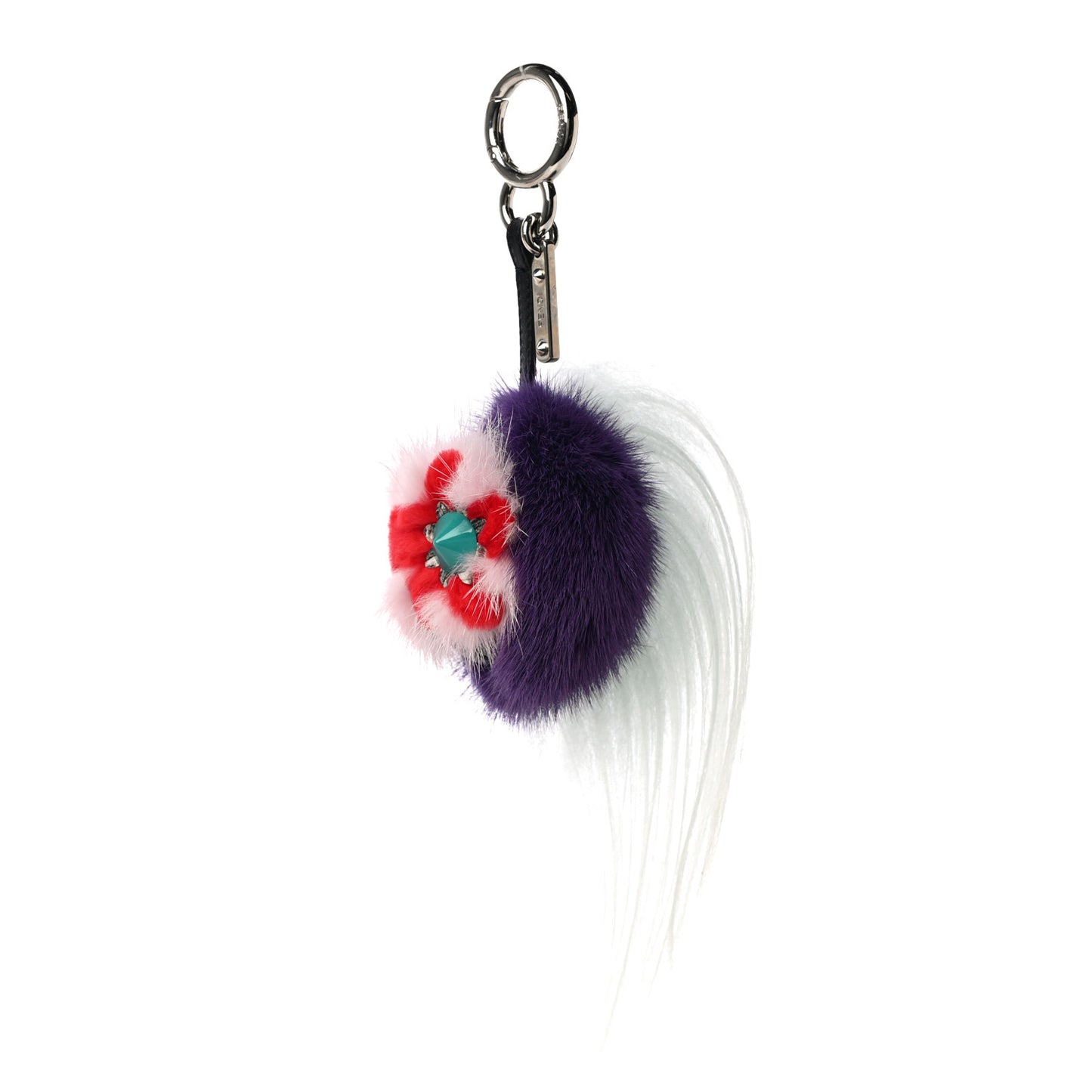 Fox Fur Monster Flowery Mini Bag Bug Charm Viola Acqua Multicolor