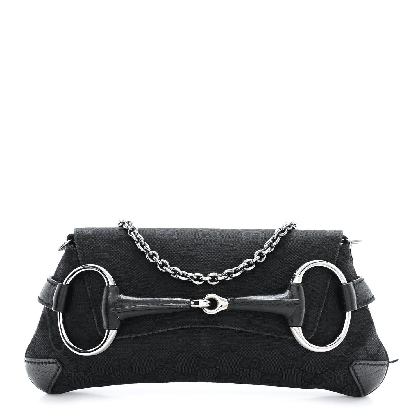 Monogram Horsebit Chain Clutch Black