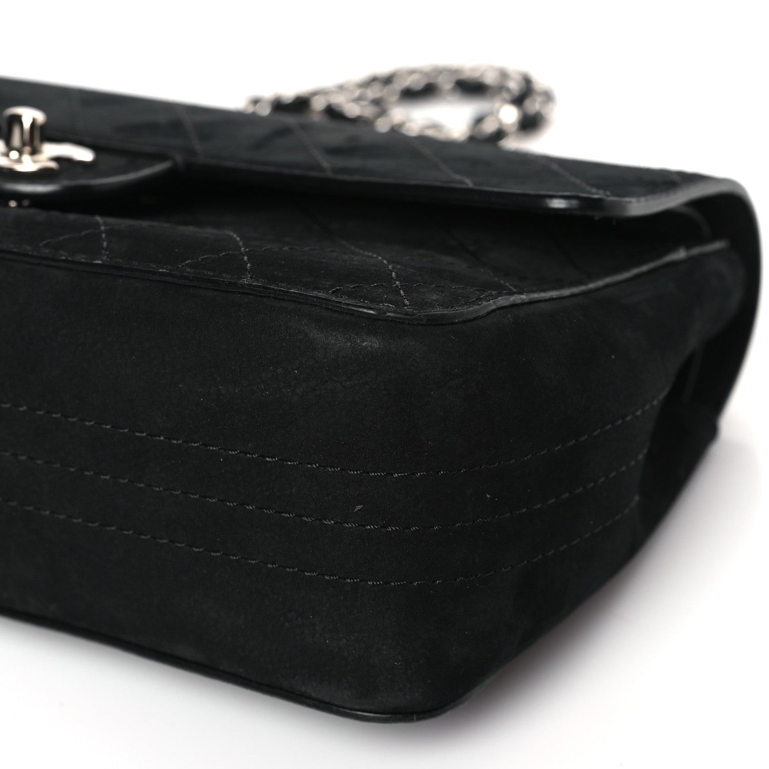 Chanel Suede Quilted Medium Double Flap Black 9 of 9