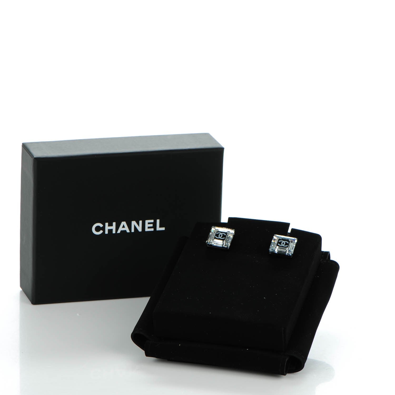 Chanel Crystal CC Square Charm Earrings 4 of 4