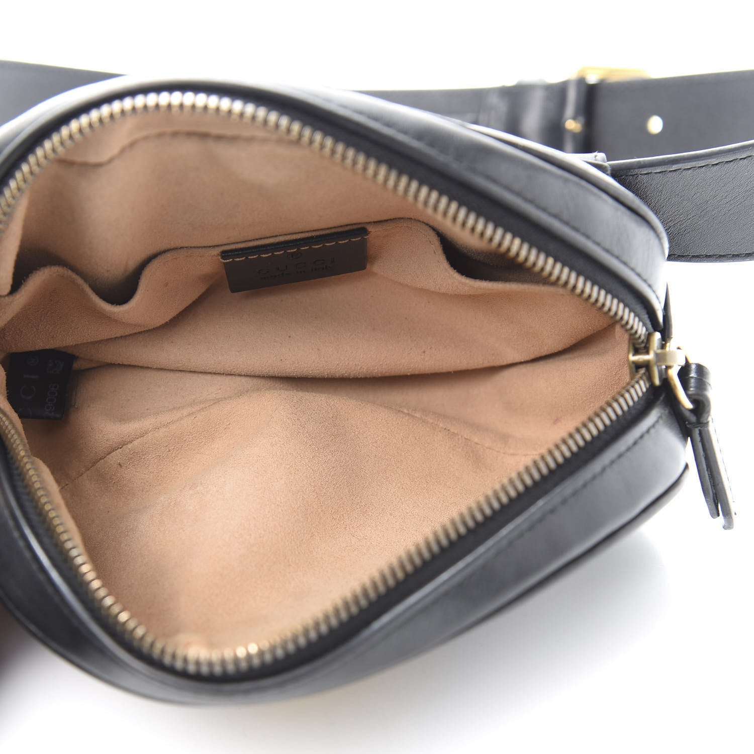 Gucci Calfskin Matelasse GG Marmont Belt Bag 85 34 Black 5 of 12