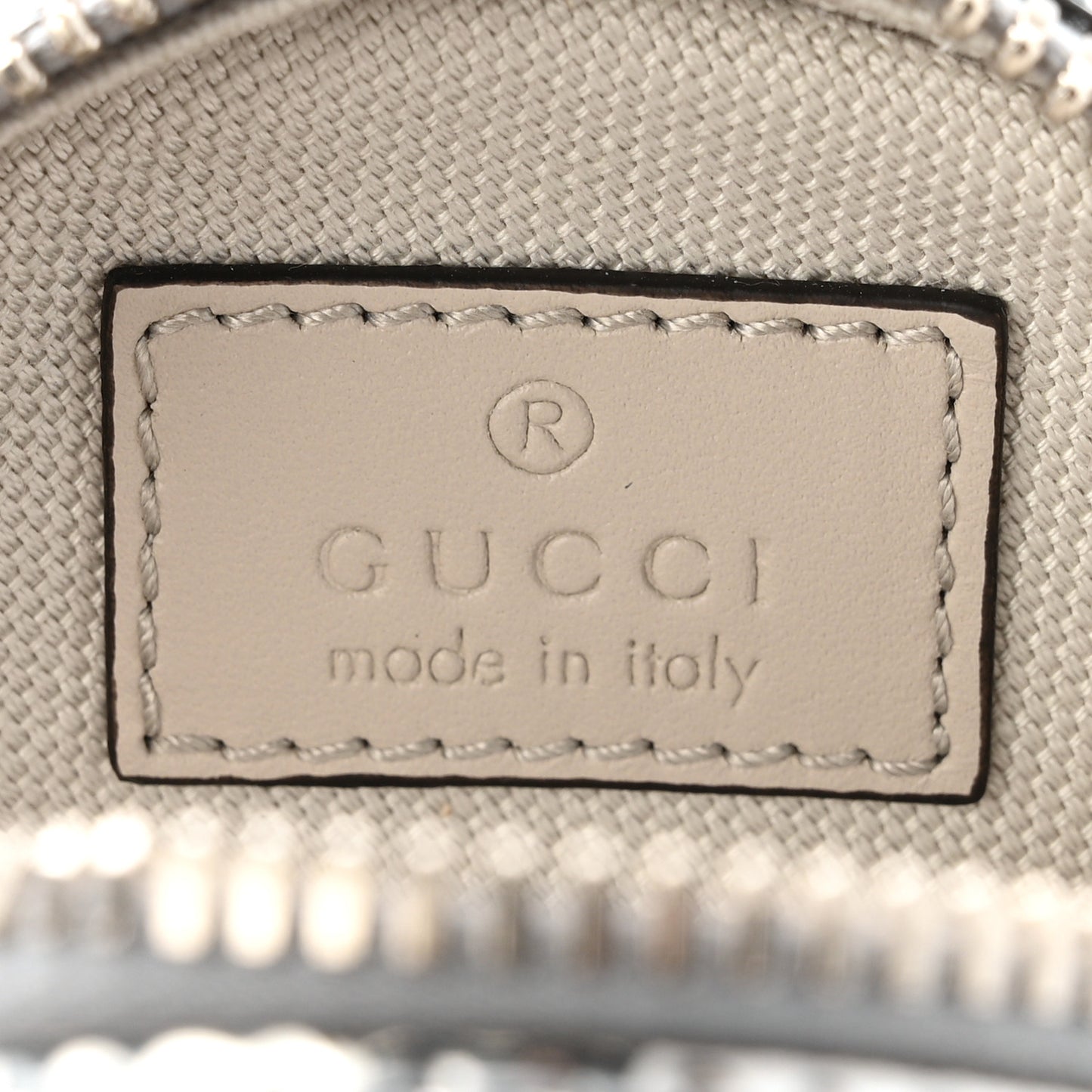 Guccissima Mirror Effect GG Round Coin Purse Silver