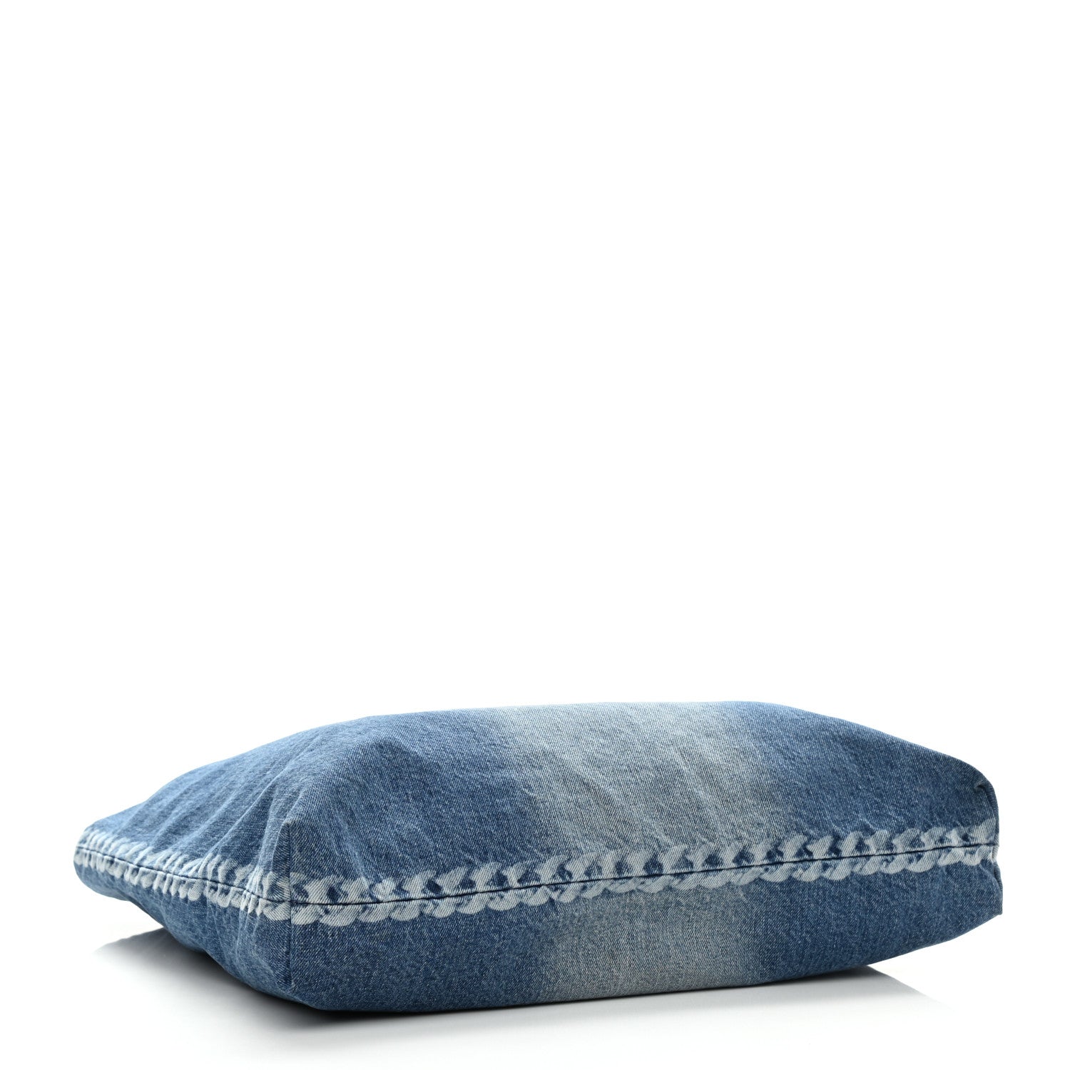 Chanel Denim Printed Shopping Bag Blue 4 of 10