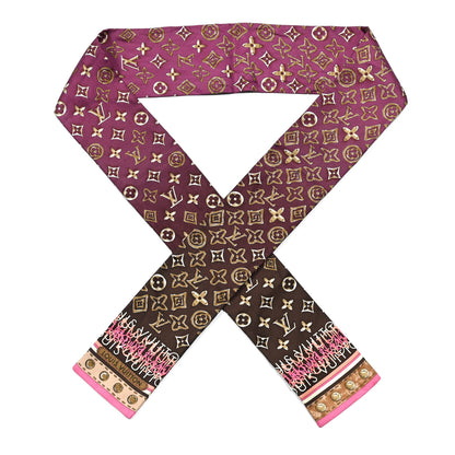 Louis Vuitton Silk Monogram Map Bandeau Cassis 1 of 3