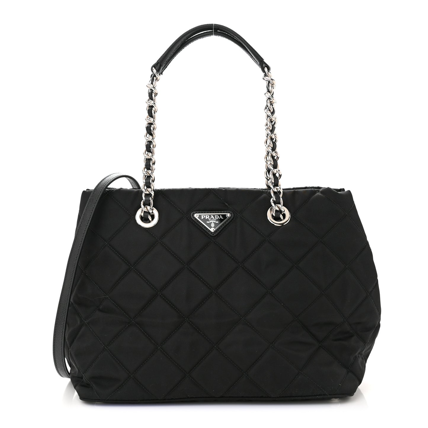 Nylon Tessuto Impuntu Quilted Tote Black