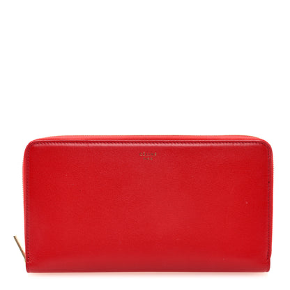 Celine Lambskin Large Zip Around Multifunction Wallet Red 1 of 7