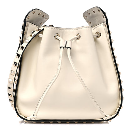 Valentino Garavani Calfskin Rockstud Bucket Bag Ivory 1 of 9