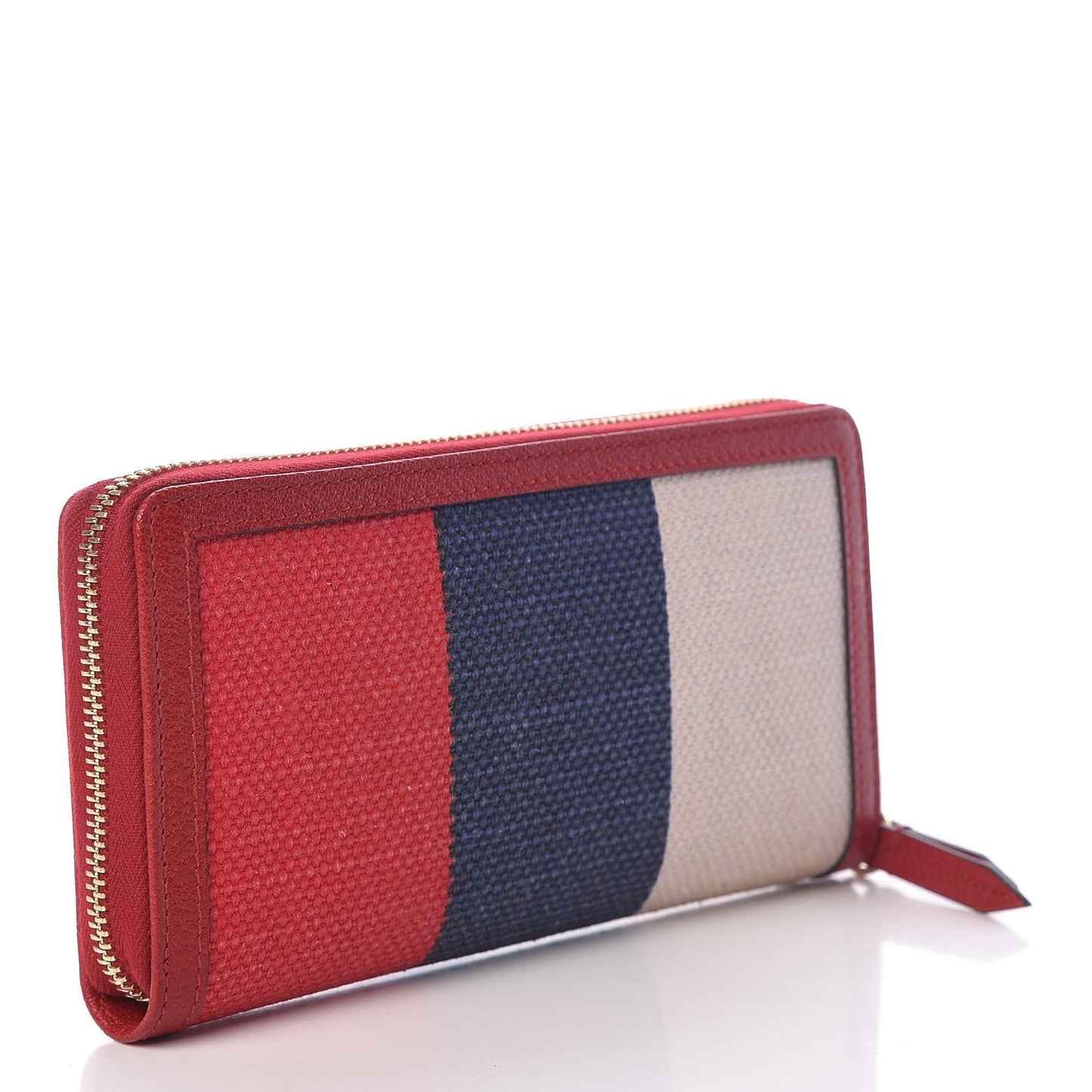 Canvas Sylvie Stripe Logo Zip Around Wallet Mystic White Hibiscus Red Maritime