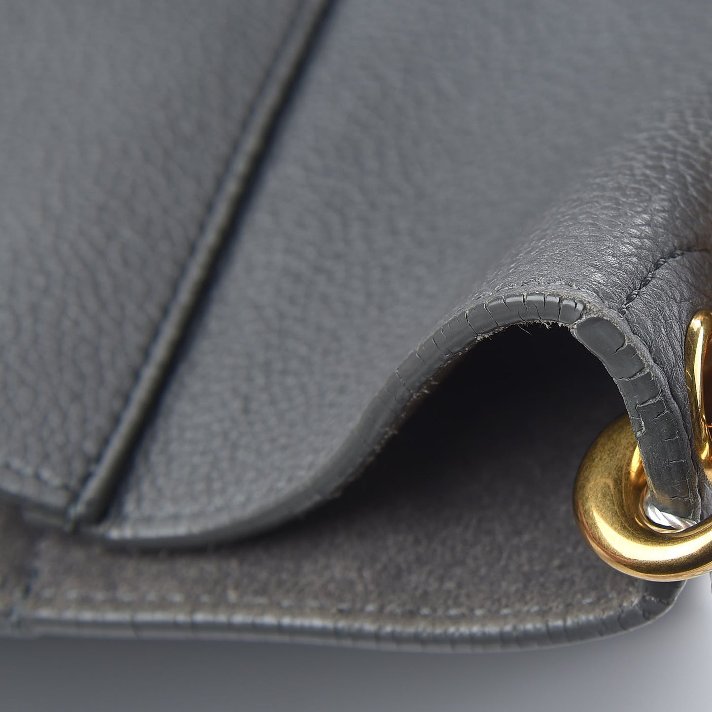 Soft Grained Calfskin Sangle Bucket Bag Storm