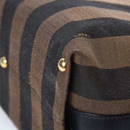 Fendi Pequin Cuoio Vegetale Shoulder Tote Tobacco Black Cuoio 17 of 20