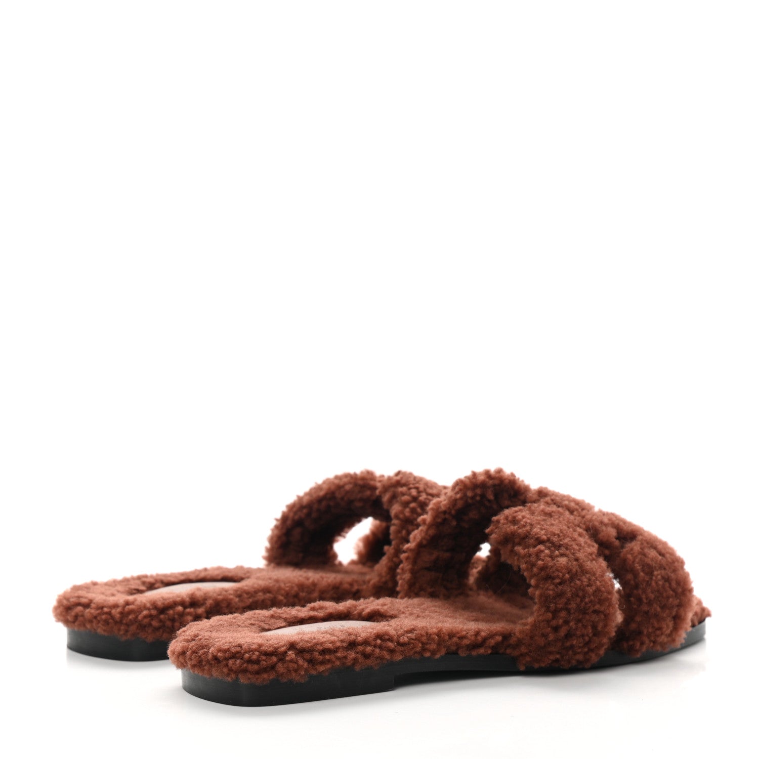 Hermes Woolskin Oran Sandals 38 Cognac 4 of 11