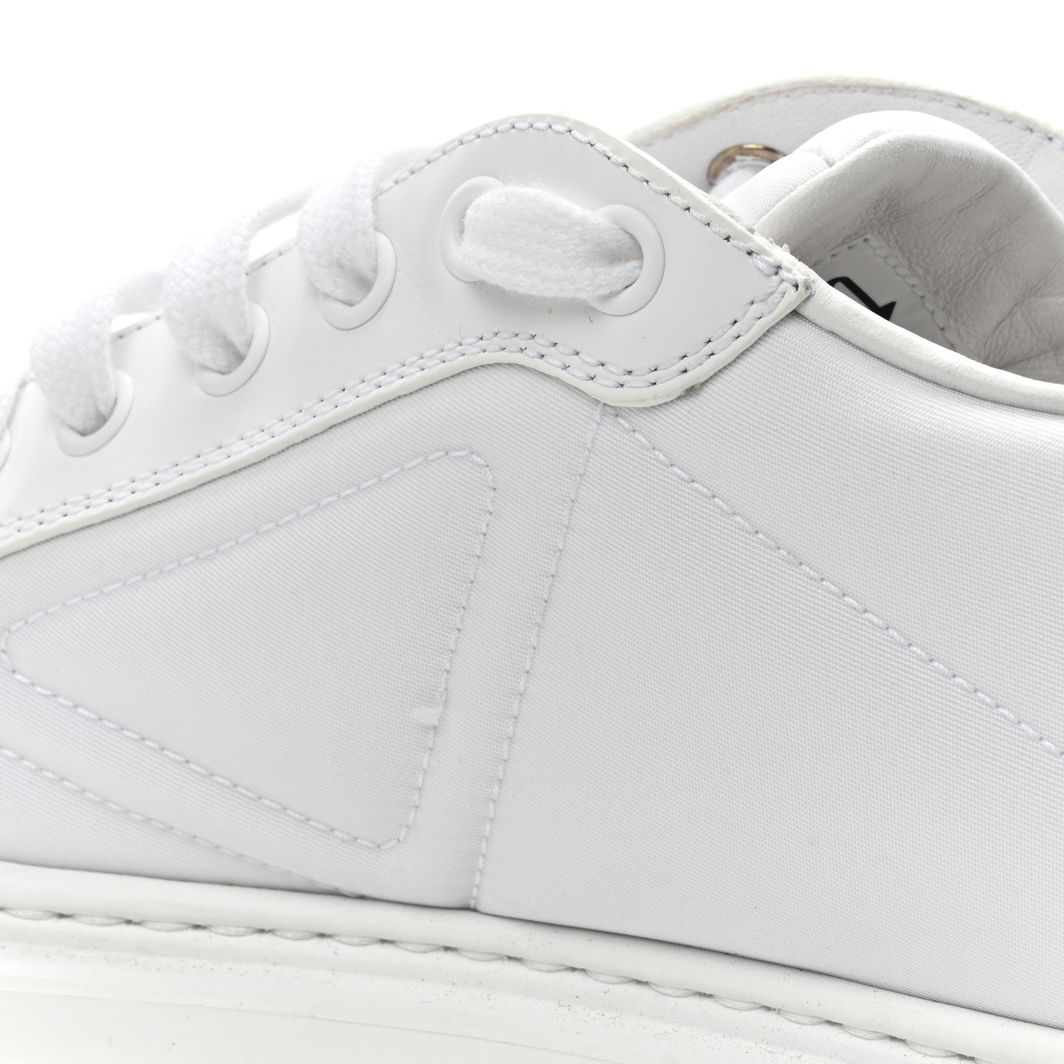 Prada Re-Nylon Spazzolato Rubber Triangle Logo Macro Quilted Mens 35mm Platform Sneakers 39 White 12 of 14