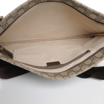Gucci GG Supreme Monogram Medium Flat Messenger Bag Dark Brown 5 of 7
