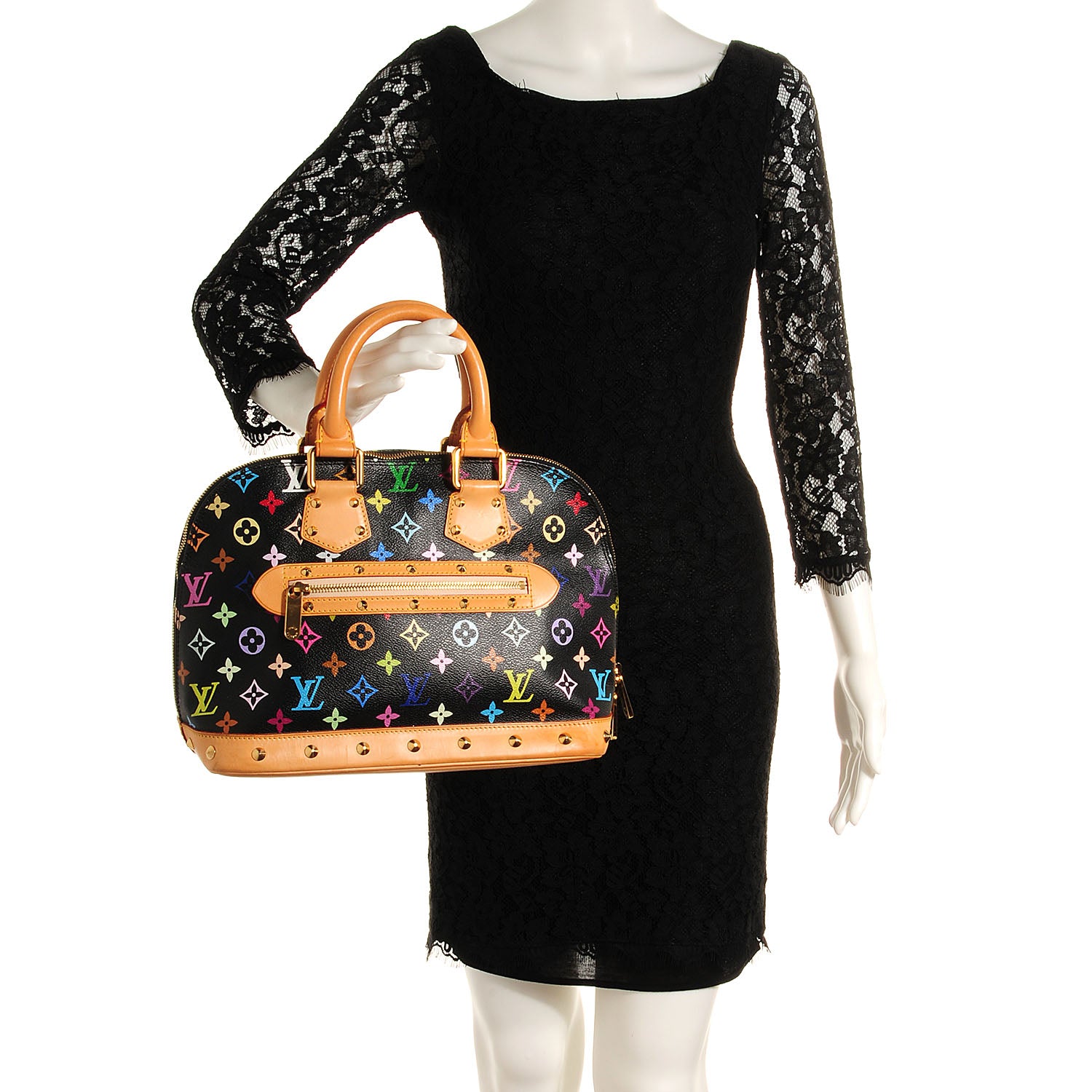 Louis Vuitton Monogram Multicolor Alma Black 2 of 7