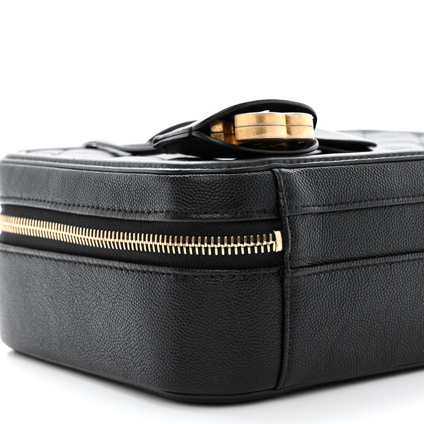 Caviar Quilted Medium CC Filigree Vanity Case Black