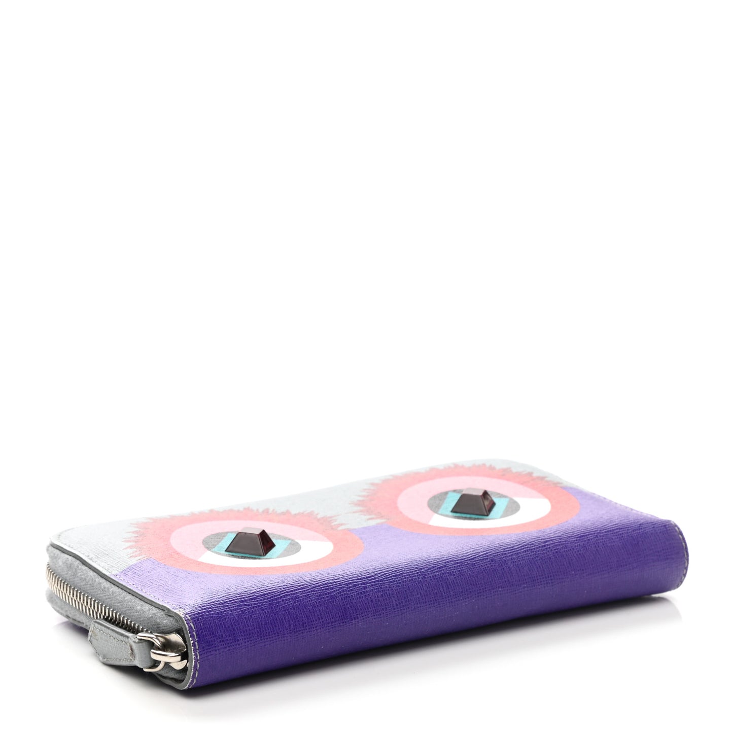 Vitello Elite Studded Hypnoteyes Zip Around Wallet Polvere Multicolor