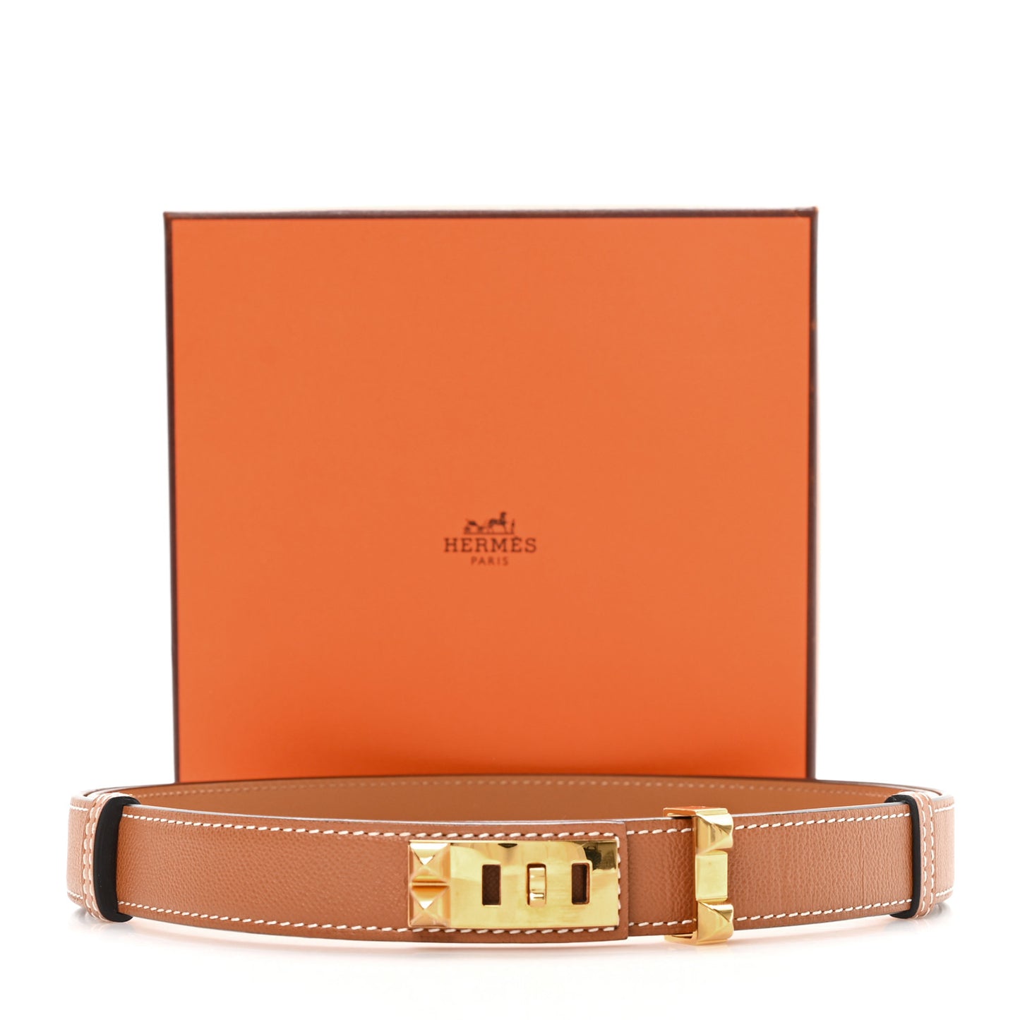 Madame Calfskin 24mm Collier De Chien Belt Belt Gold