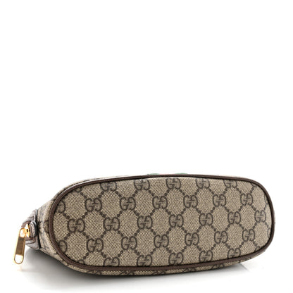 Gucci GG Supreme Monogram Textured Calfskin Web Large Ophidia Cosmetic Case Beige Ebony New Acero 4 of 8