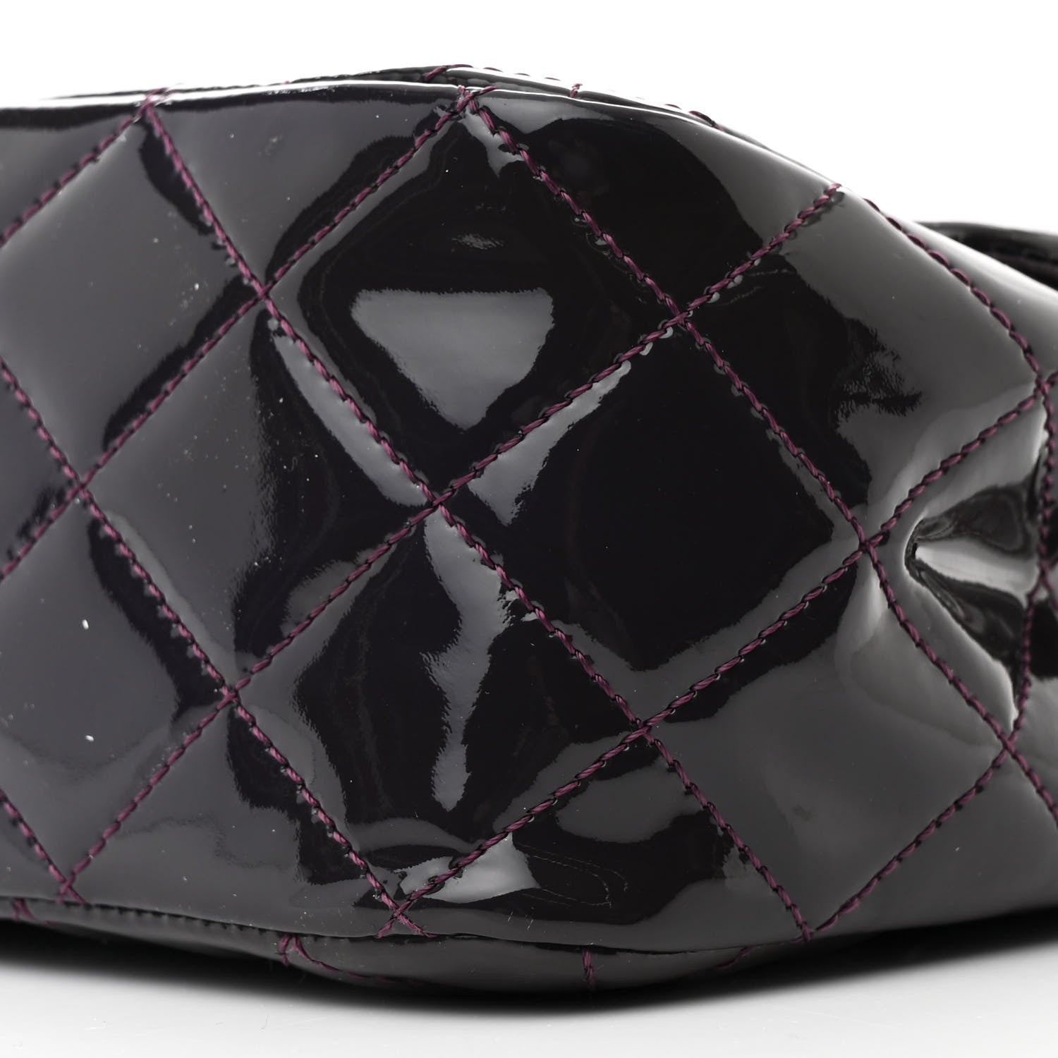Chanel Patent Quilted Jumbo Single Flap Plum 10 of 15
