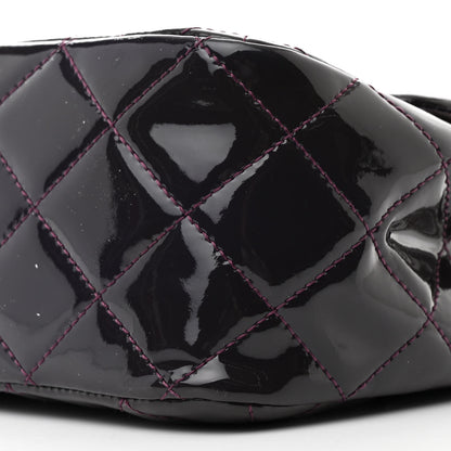 Chanel Patent Quilted Jumbo Single Flap Plum 10 of 15