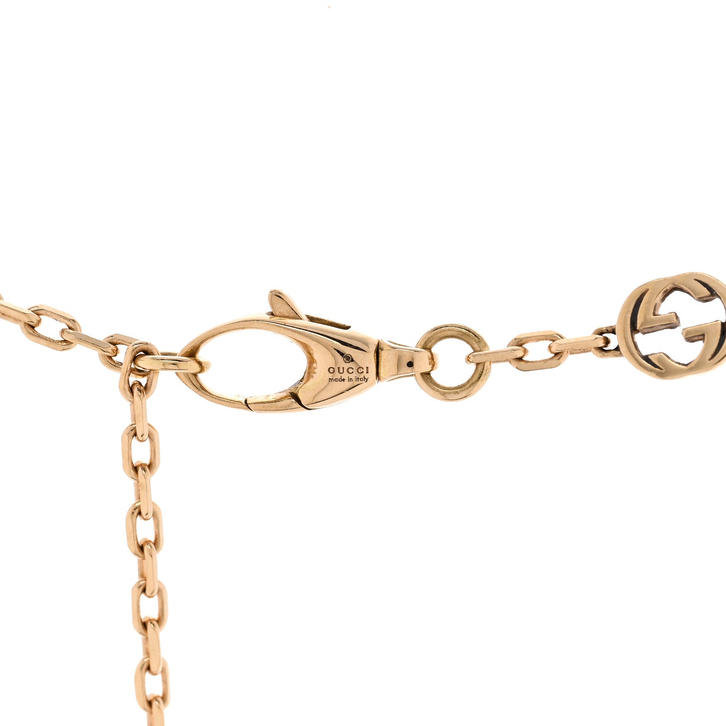 18K Yellow Gold Running GG Station Necklace