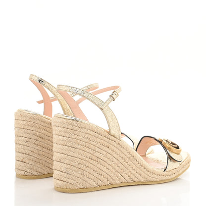 Gucci Galassia Aitana Espadrille 10/95mm Wedge Sandals 39 Platino 4 of 9