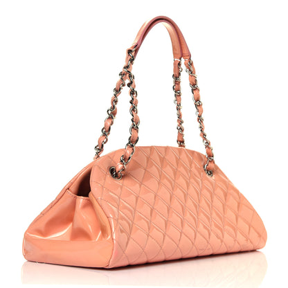 Chanel Patent Quilted Medium Just Mademoiselle Bowling Bag Pink 3 of 12